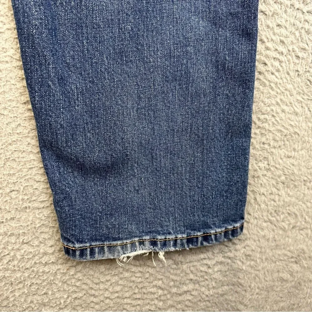 Levis 505 Jeans Mens 38x34 Blue Straight Medium Wash Distressed Casual‎ 36x32*